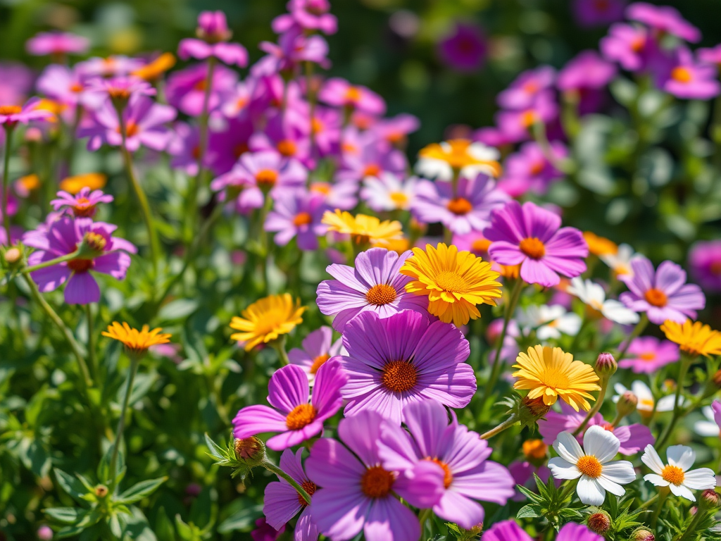 Perennial flowers on a garden. Shows the importance of preparing the garden